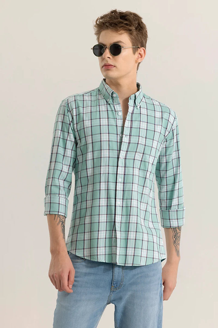 Dupplin Grid Light Green Checked Shirt