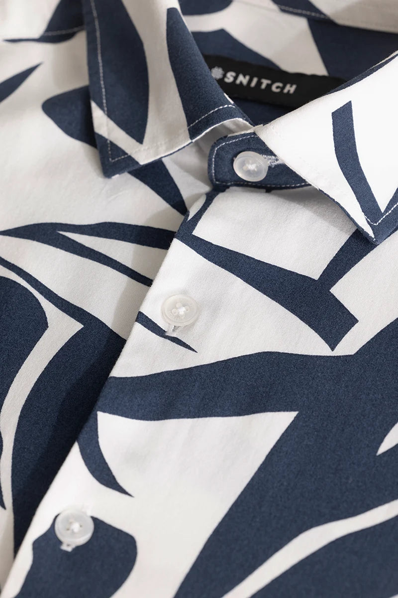 Navy Abstract Printed Shirt