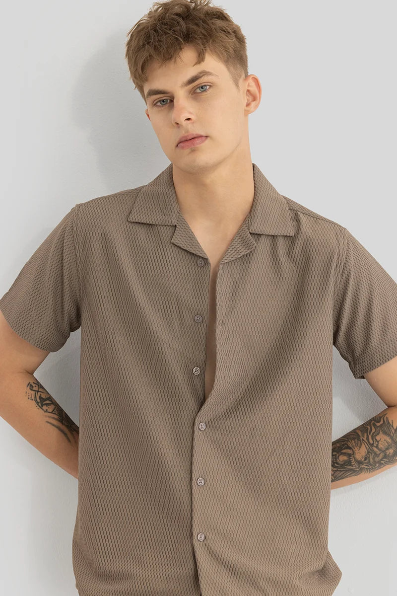 Giulio Brown Textured Shirt