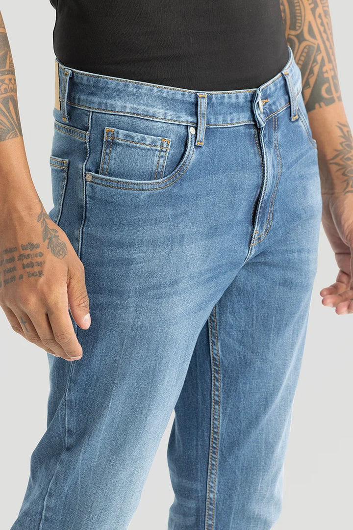 Slick Blue Plain Slim Fit Jeans