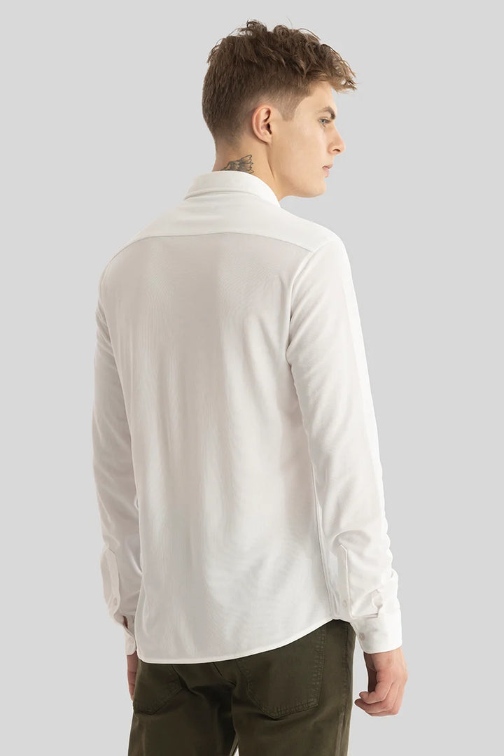 Carmine White Knitted Shirt