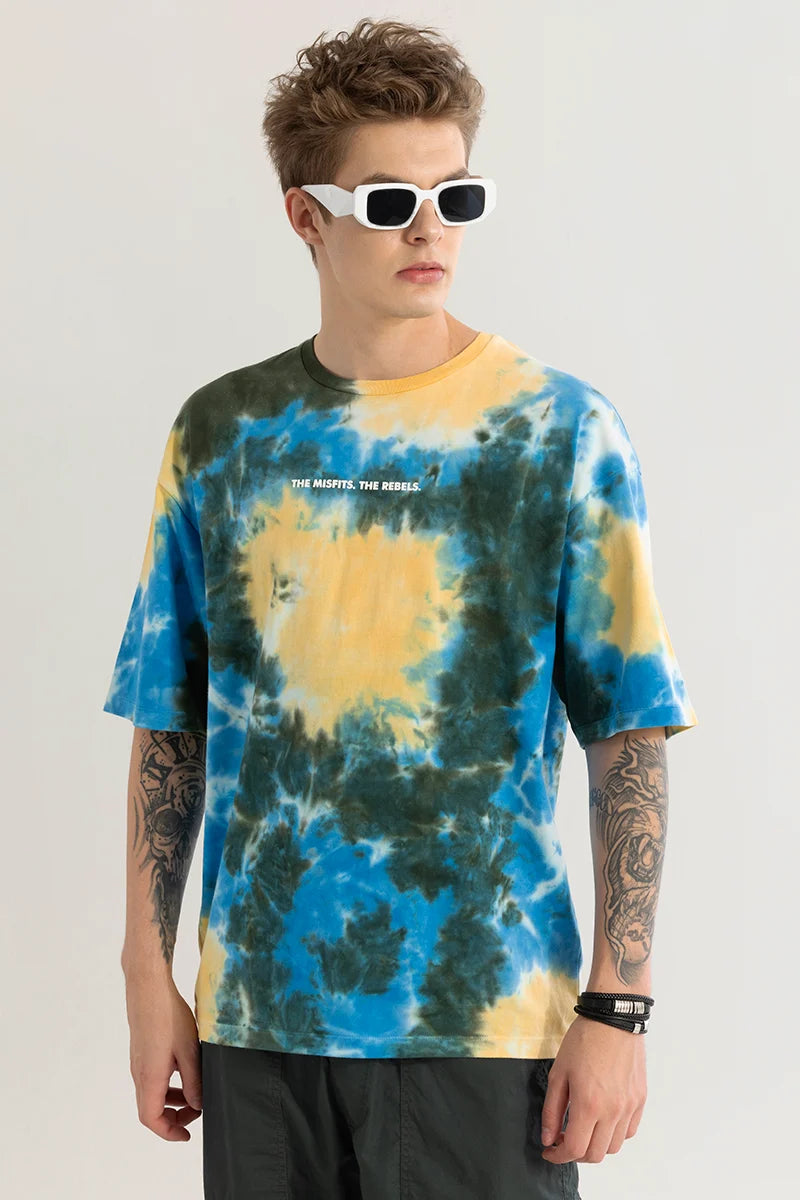 Counter Culture Blue Tye Dye Oversized T-Shirt