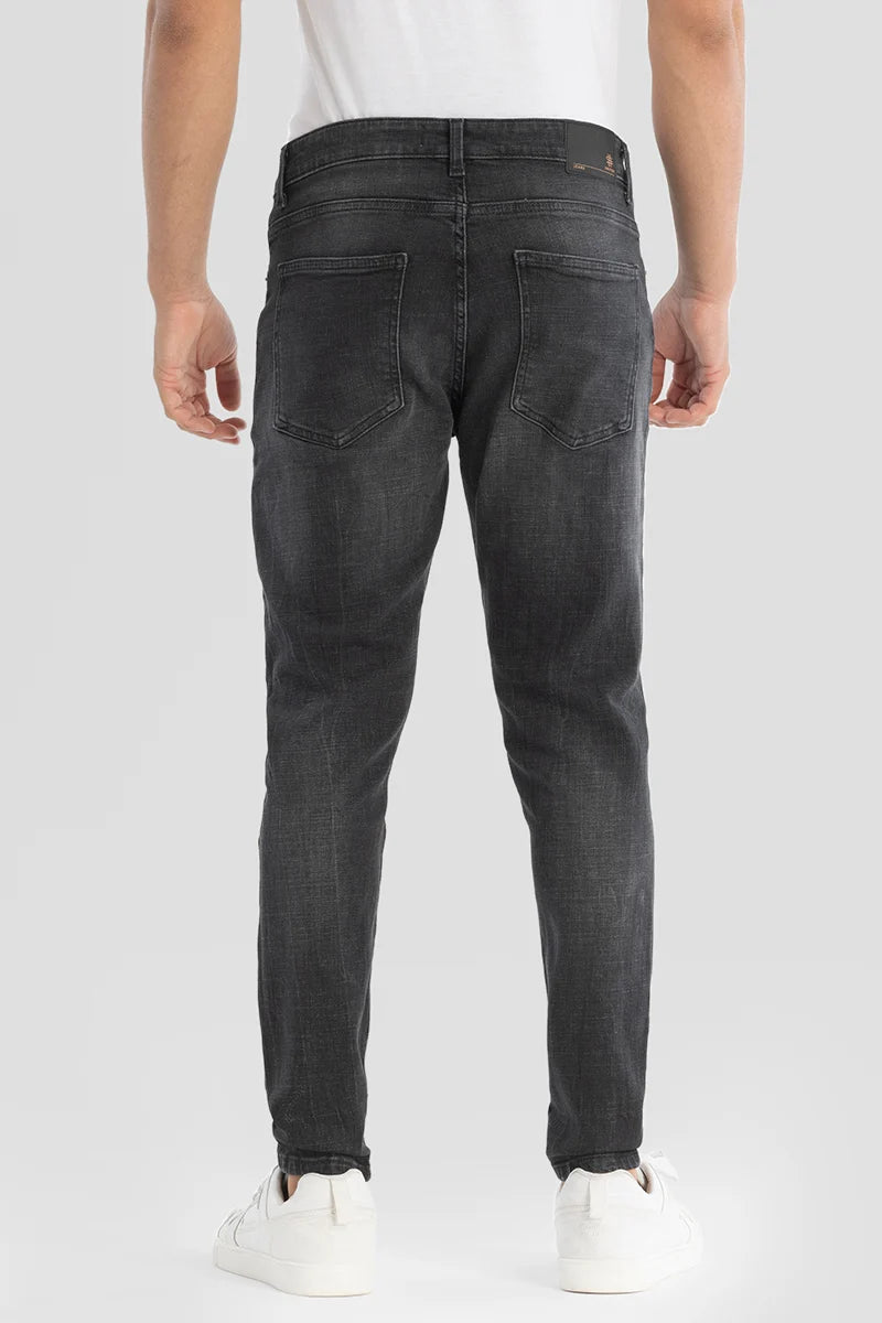 Charcoal Grey Plain Skinny Fit Jeans