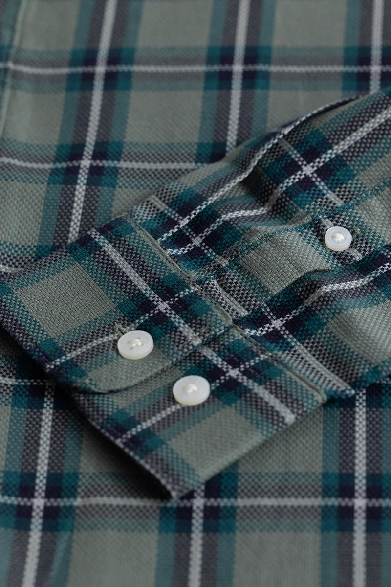 Fleur Olive Checks Shirts