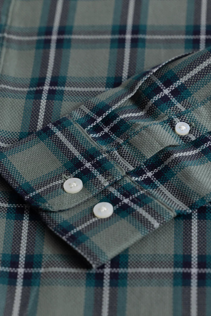 Fleur Olive Checks Shirts