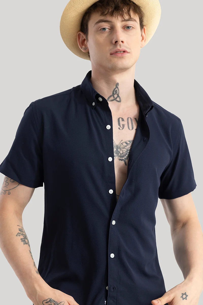 Torbjorn Navy Plain Shirts