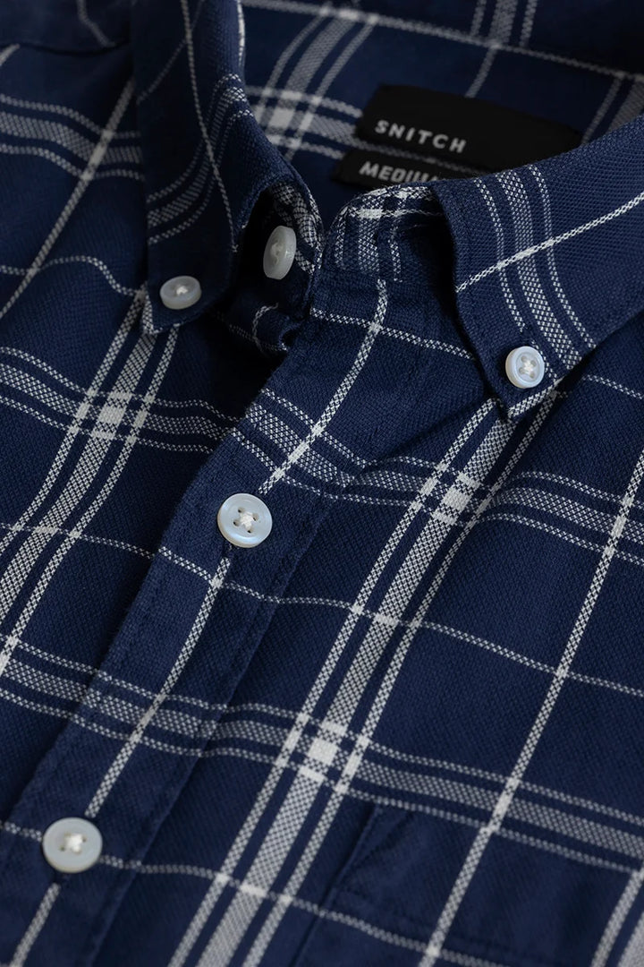 Enzo Navy Checks Shirt