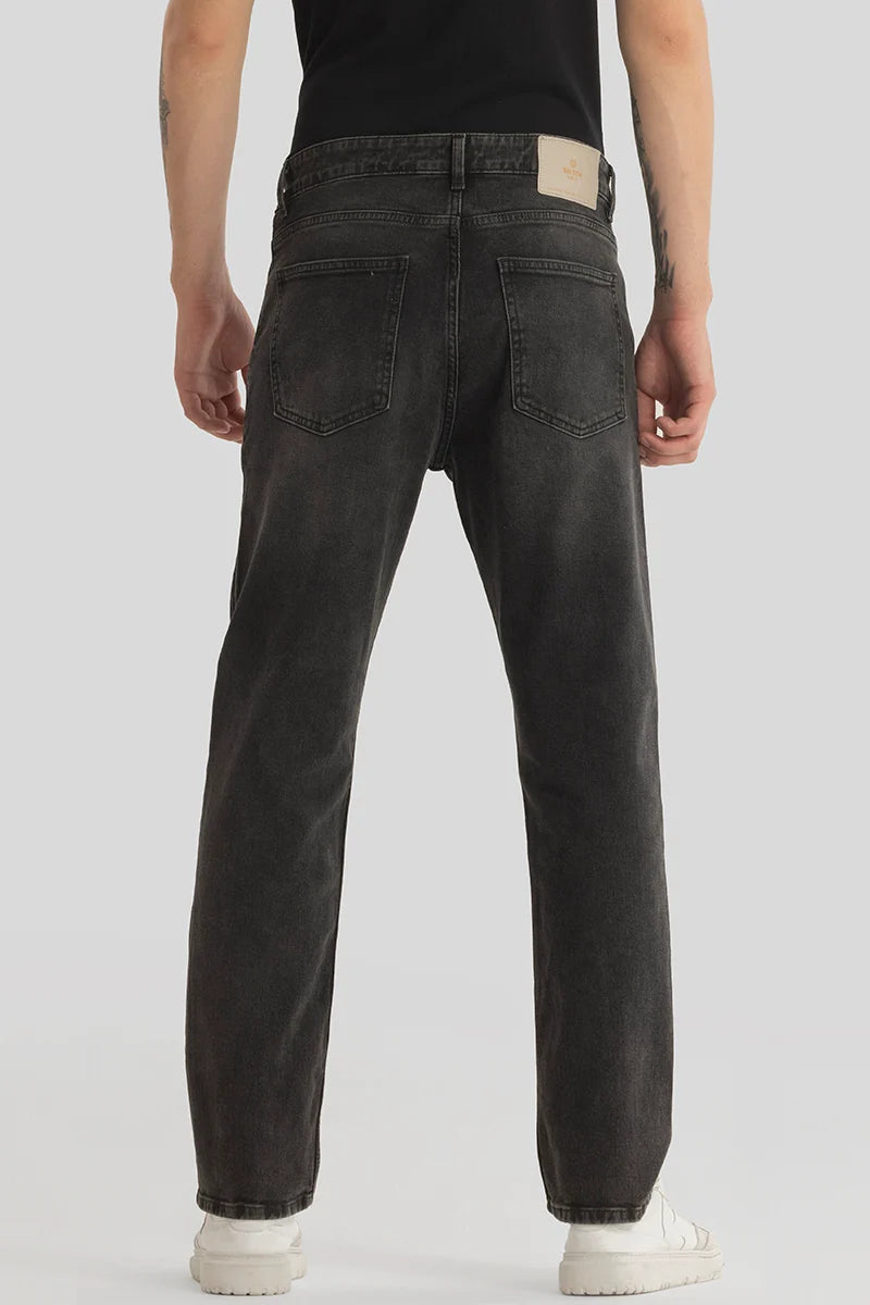 Ember Charcoal Grey Plain Comfort Fit Jeans