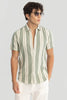 Green Stripes Linen Blend Shirt