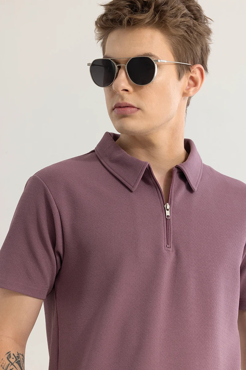 Elegantiq Mauve Polo T-Shirt