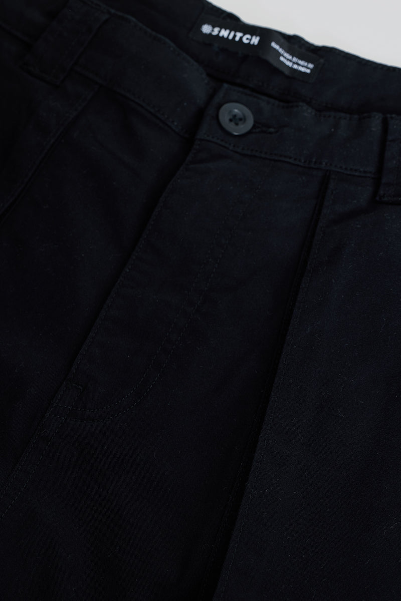 Black Relaxed Fit Cargo Pants