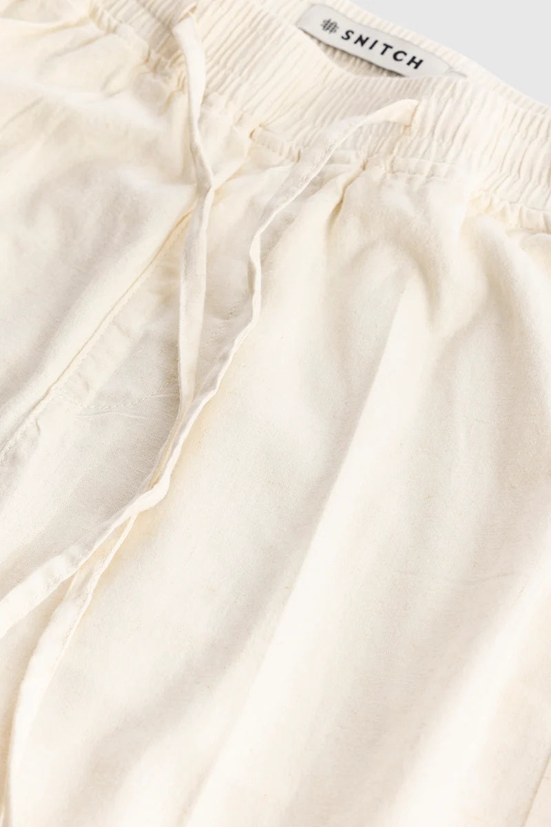 Wafty Cream Linen Trousers