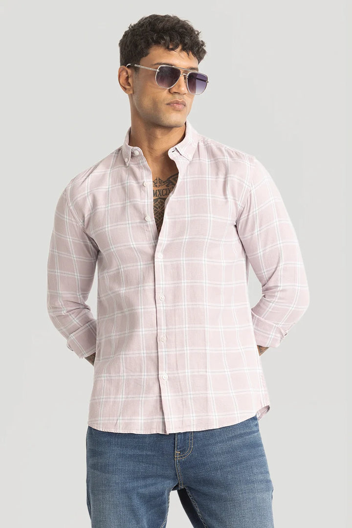 Light Pink Oxford Checks Shirt