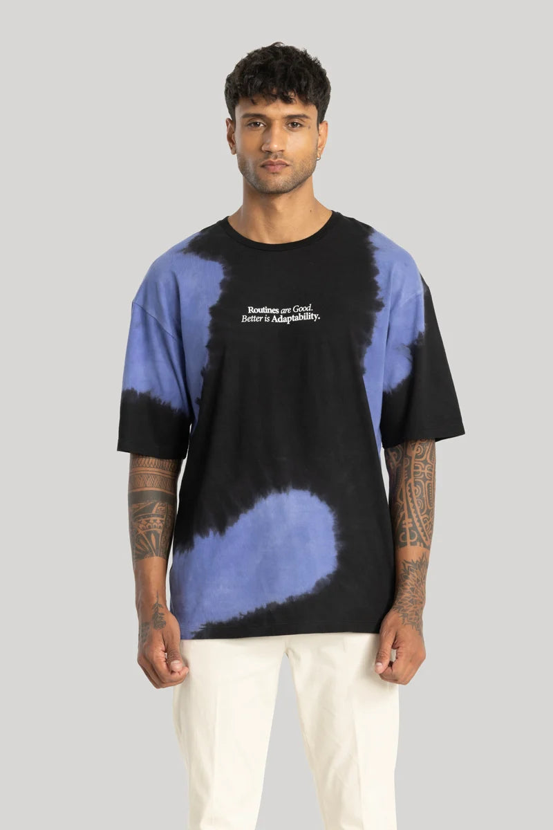 Silvestro Black Tie & Dye Oversized Fit T-Shirt