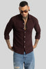 Dark Brown Textured Stretch Shirt