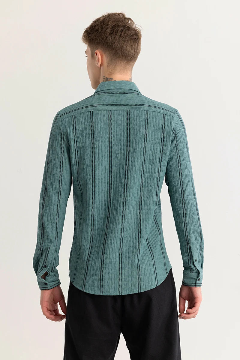 Sverre Stripe Green Shirt