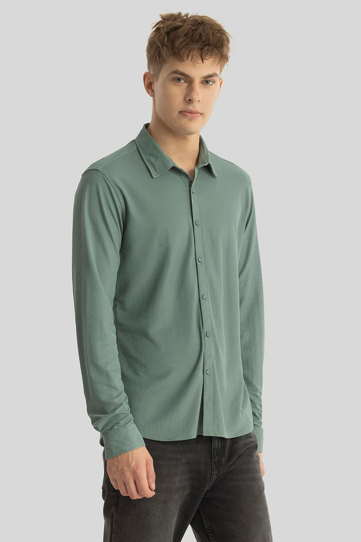 Carmine Green Knitted Shirt