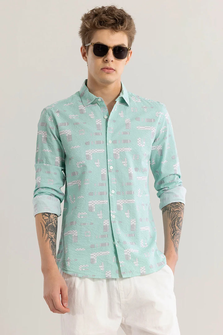 Mintstellar Green Textured Shirt