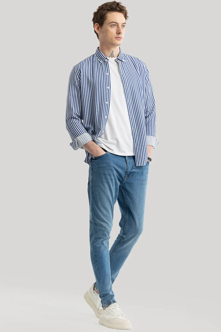 Phantom Sky Blue Plain Skinny Fit Jeans