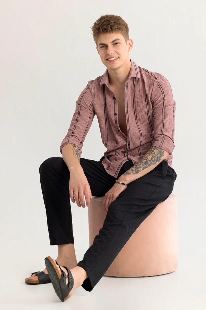 Sverre Stripe Mauve Shirt