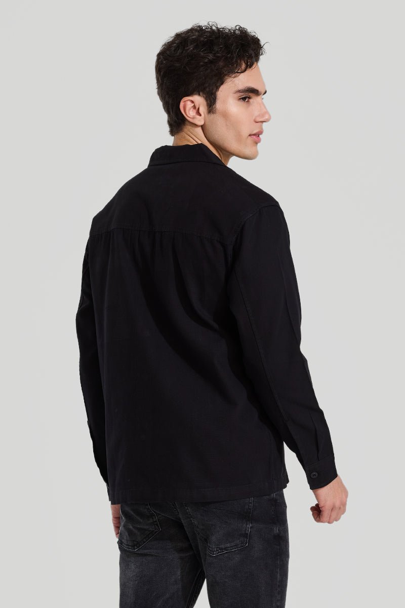 Black Relaxed Fit Overshirt