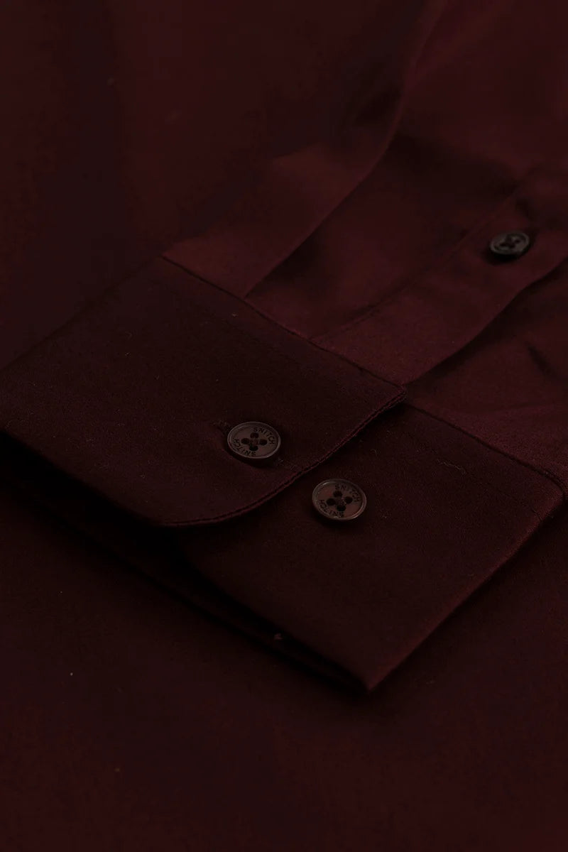 Etnni Maroon Plain Stitchless Shirt