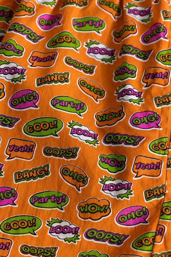 Gry Doodle Orange Printed Boxer