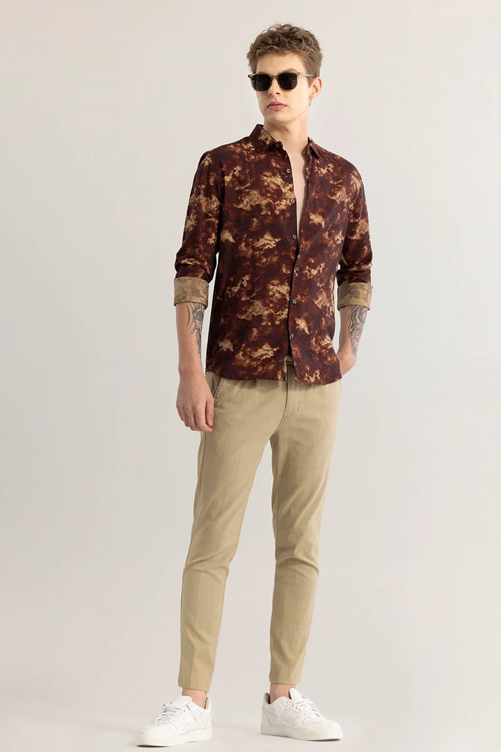 EmberFlow Abstract Brown Shirt