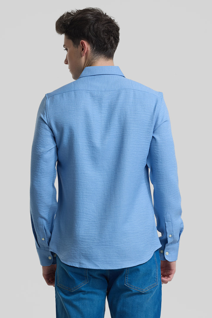 Sea Blue Textured Shirt