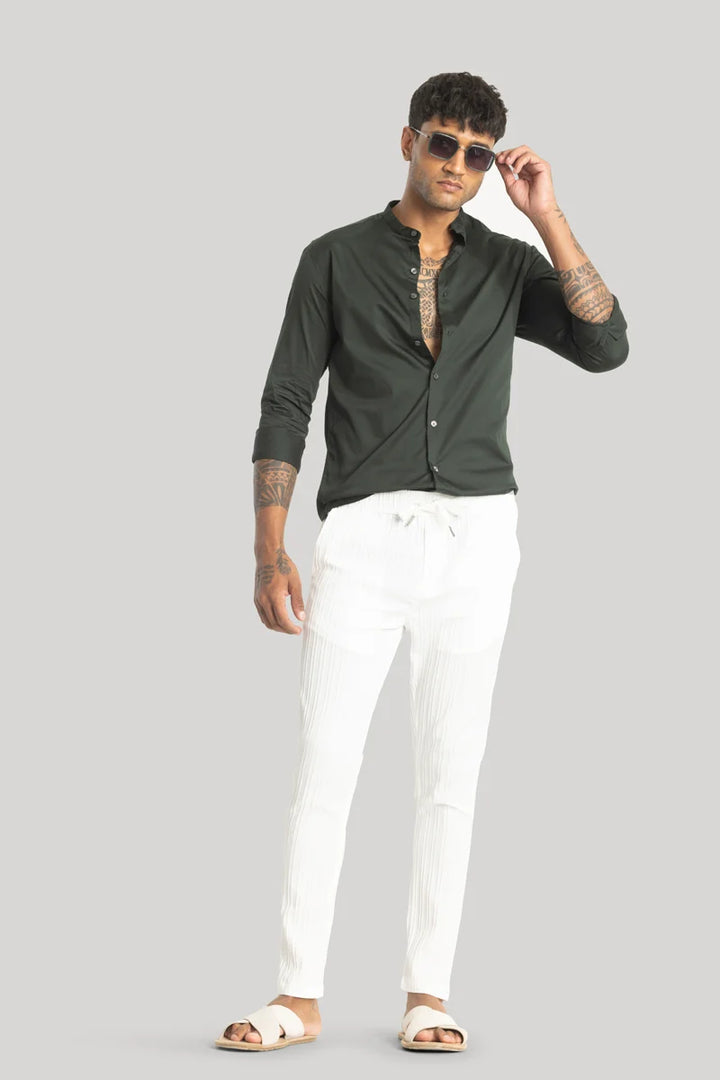 Harbor White Stripes Slim Fit Trousers