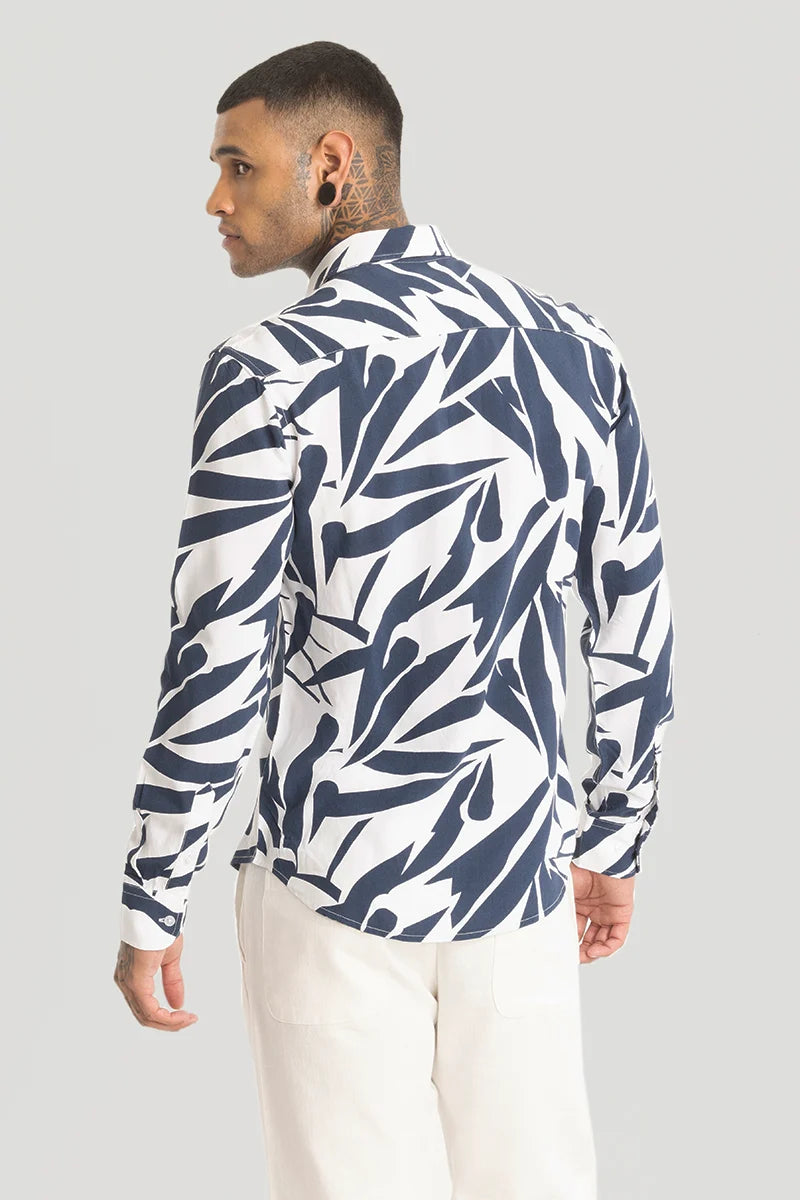 Navy Abstract Printed Shirt