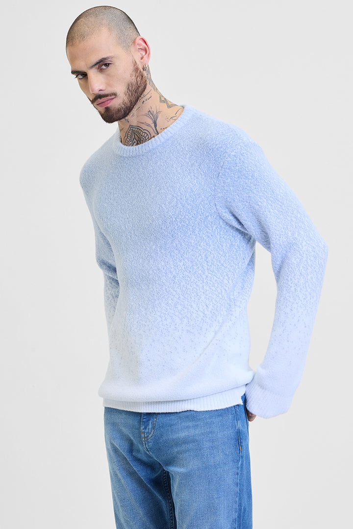 Light Blue Ombre Light Weight Sweater