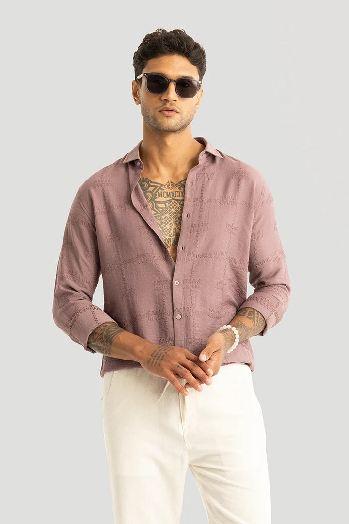 Pauline Mauve Embroidered Shirt