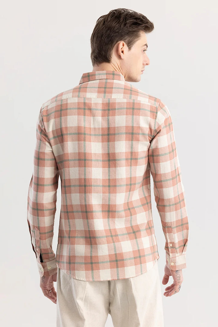 Dreamweaver Peach Checks Shirt