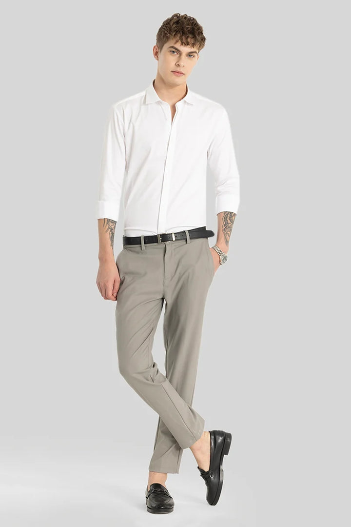 White Concealed Placket Shirt