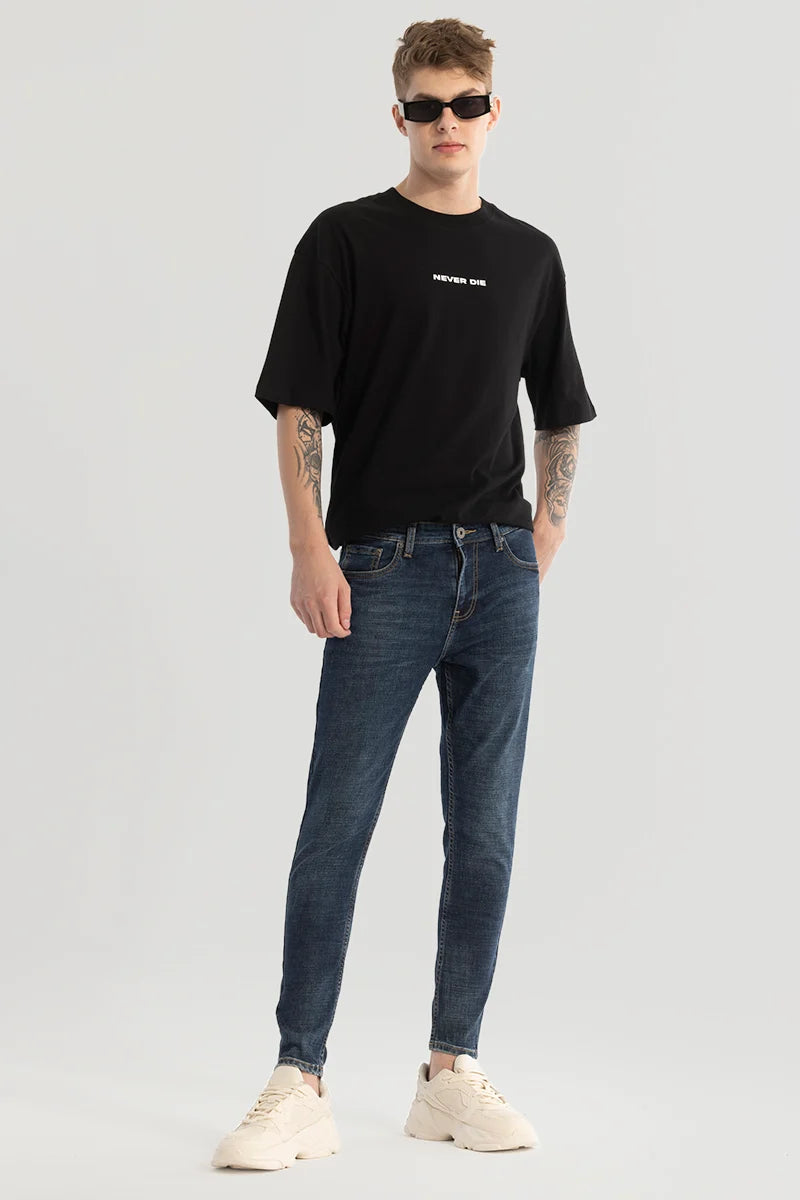 Dark Blue Plain Skinny Fit Jeans