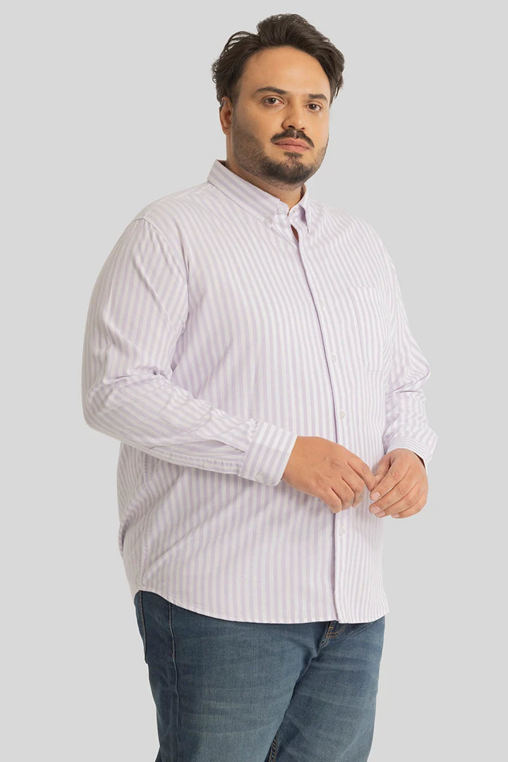 Fortunato Lavender Stripes Plus Size Shirt