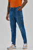 Blue Distressed Slim Fit Jeans