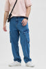 Light Blue Loose Fit Cargo Jeans