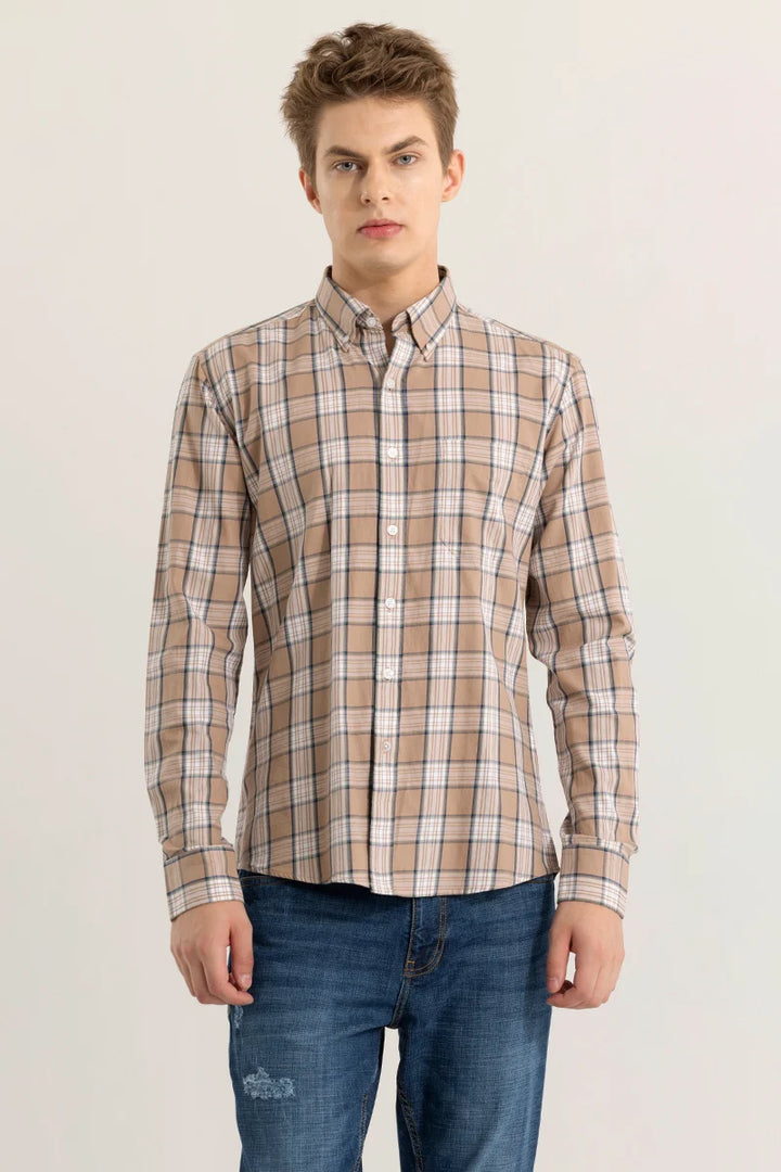 Dupplin Grid Brown Checked Shirt