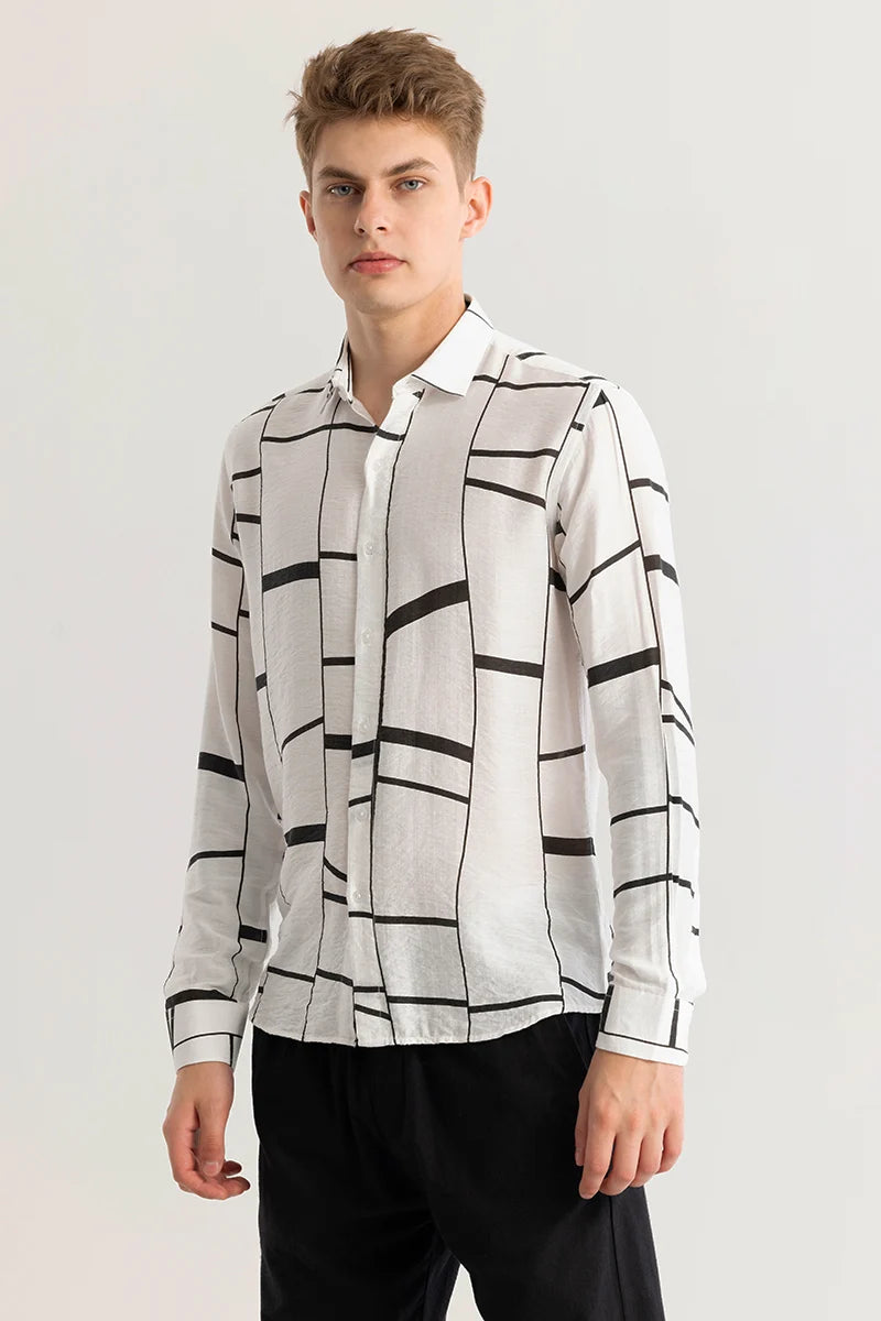 Hanne Abstract White Shirt