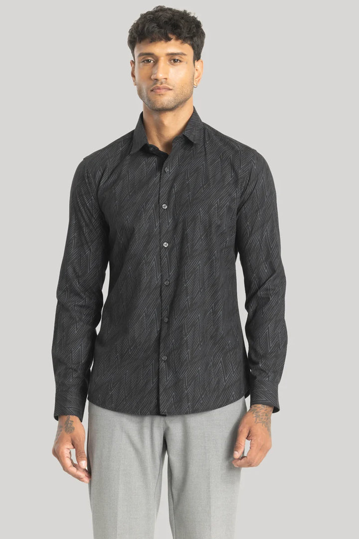 Mauro Black Geometric Shirt