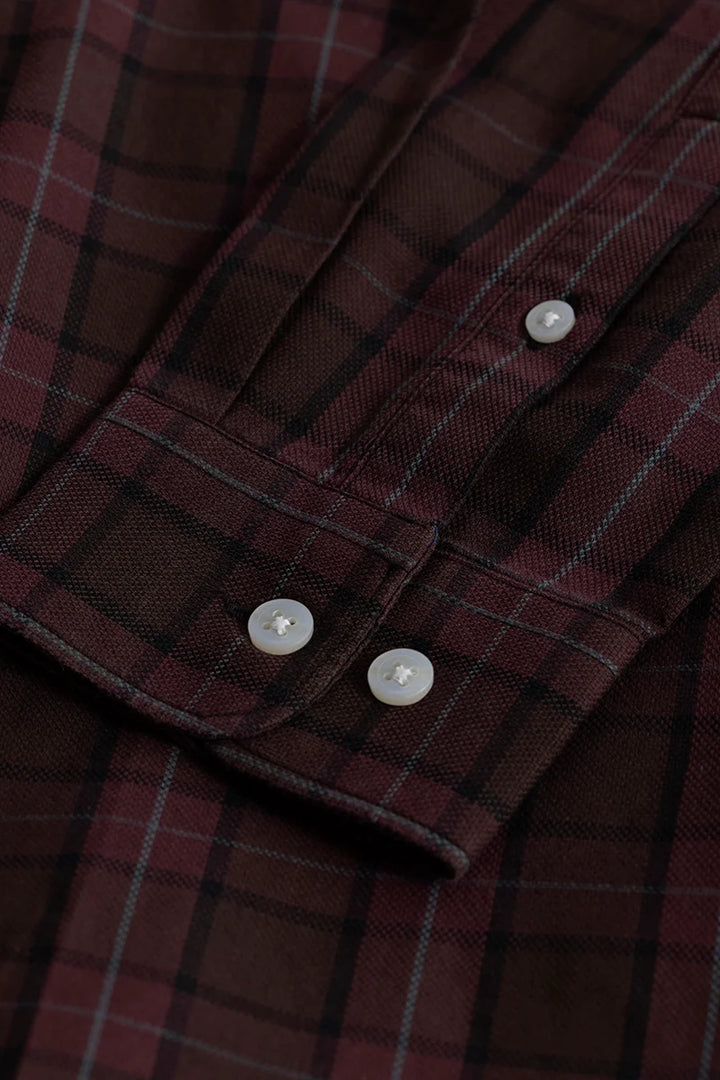 Enzo Dark Brown Checks Shirt