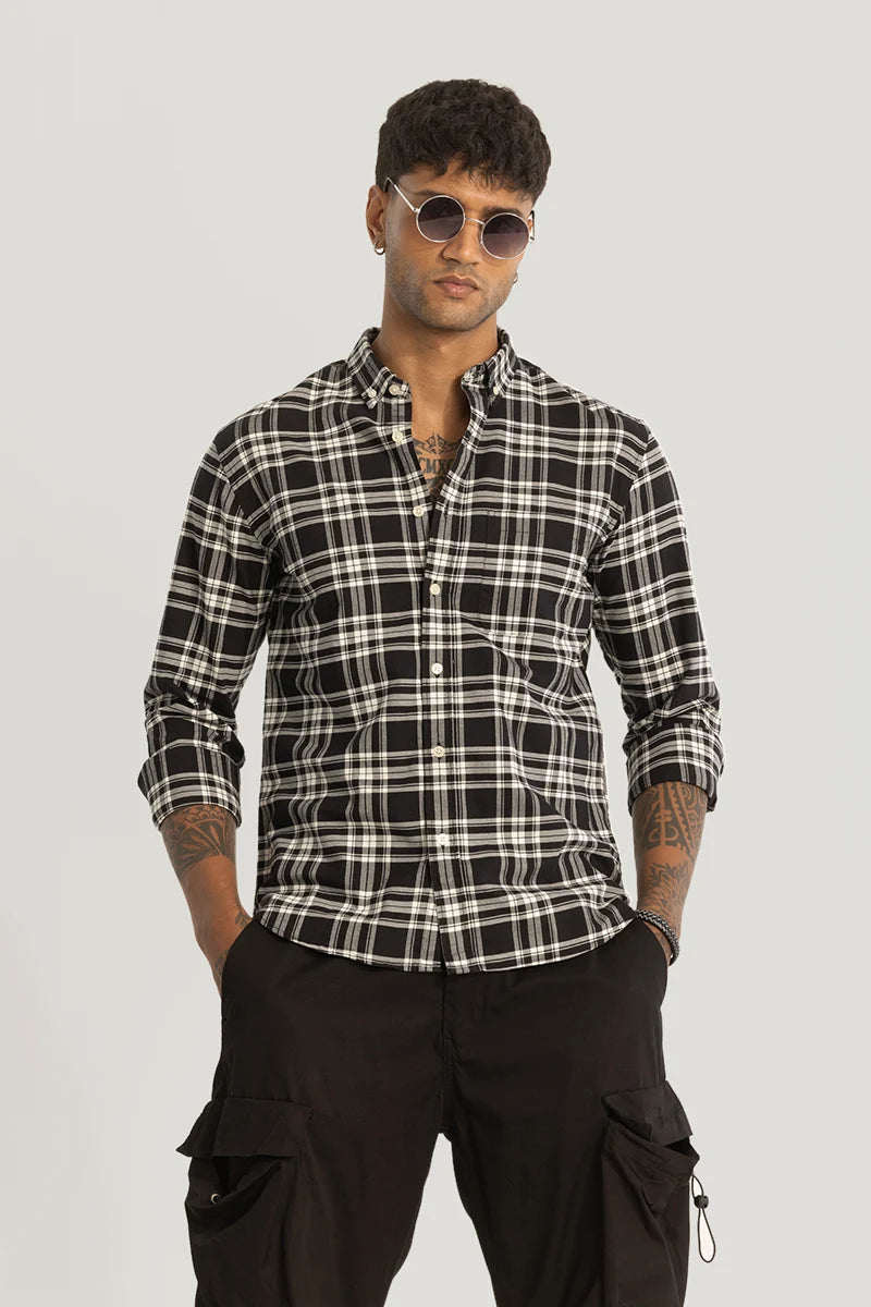 Black Checks Oxford Shirt