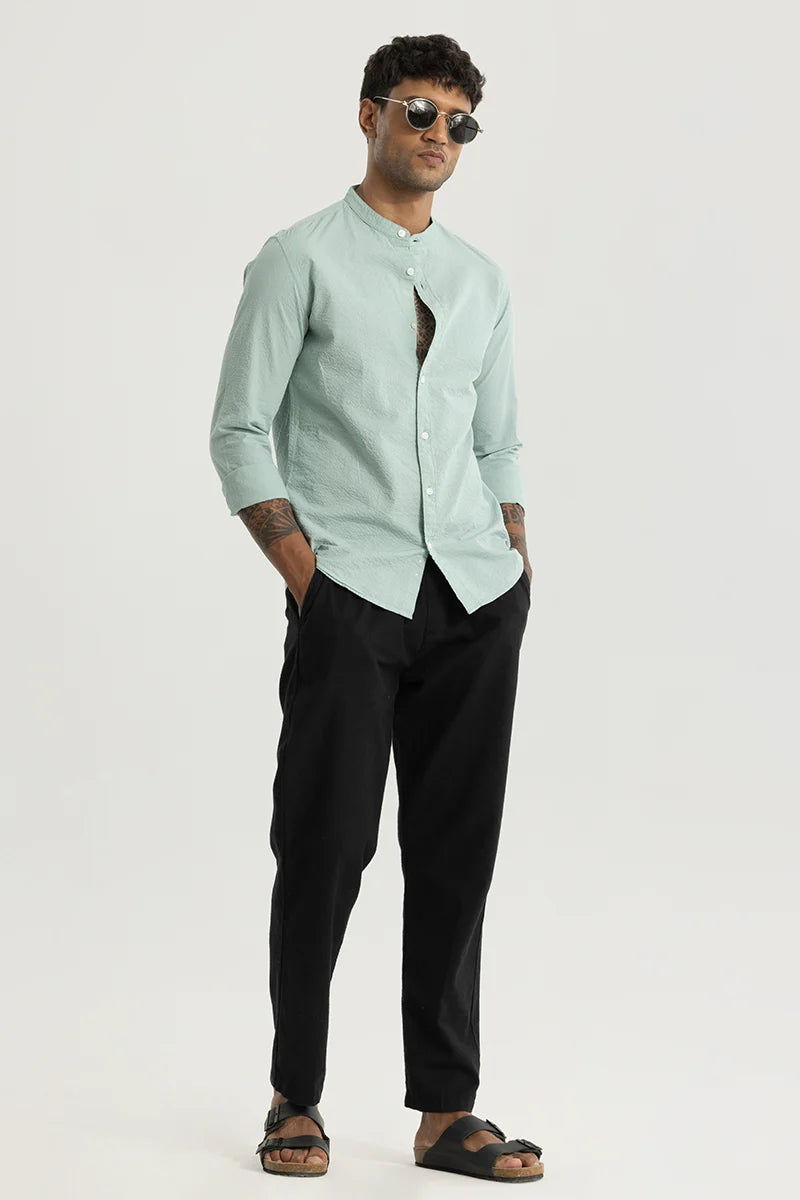 Elevate Green Plain Shirt