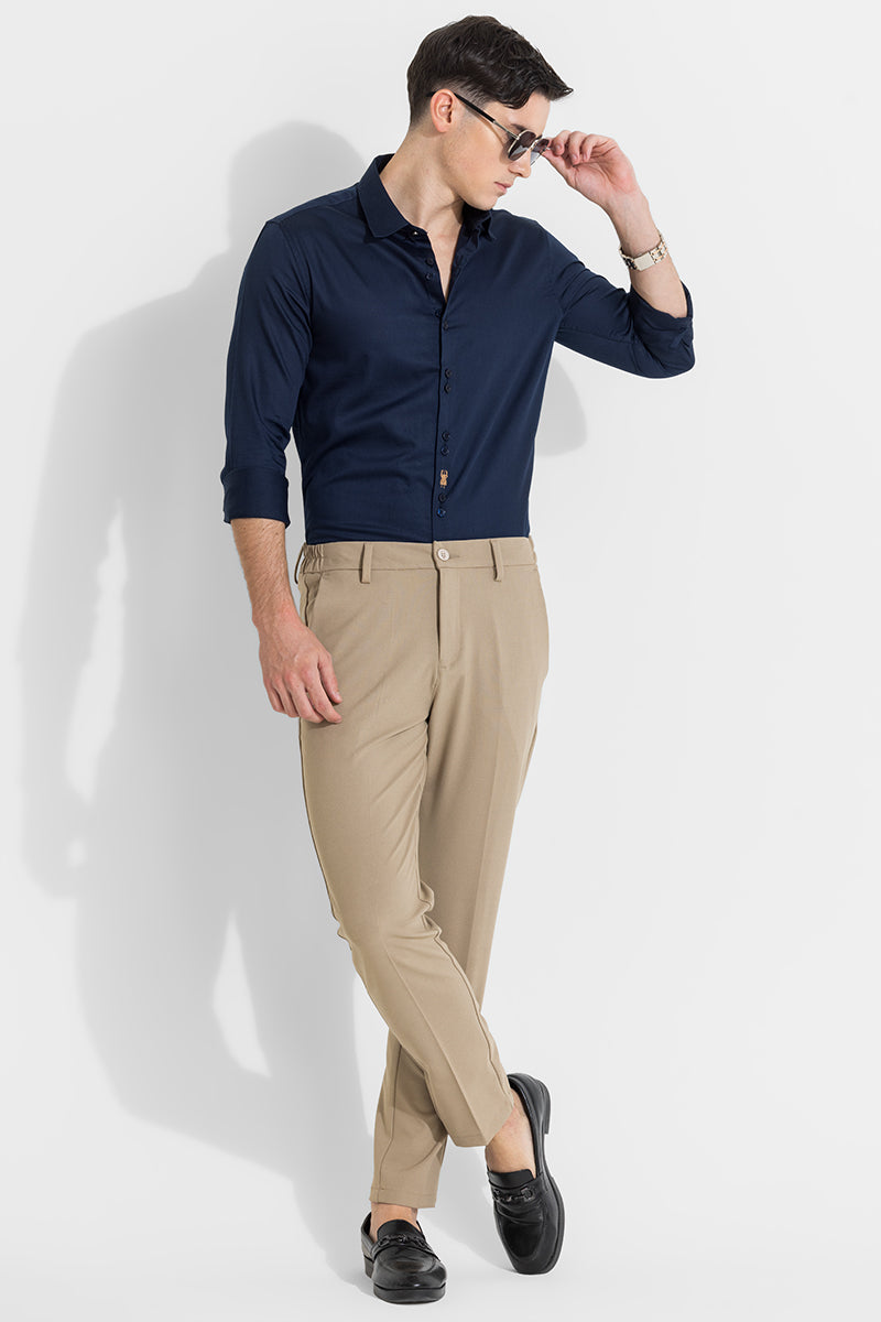 Light Brown Slim Fit Trousers