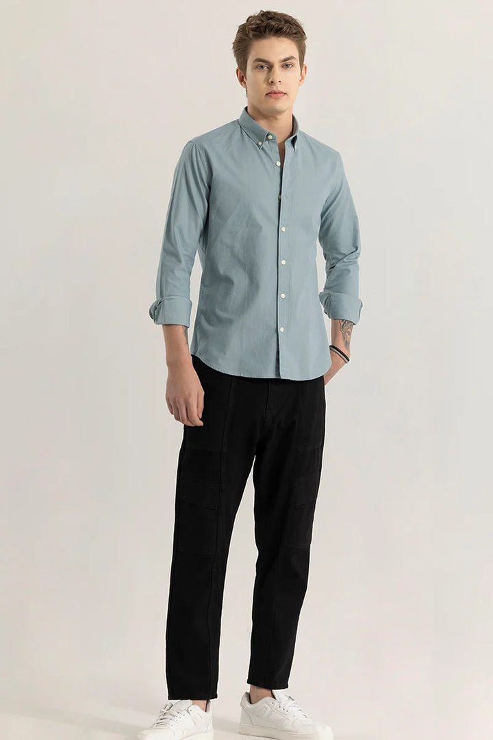 ClassicContour Plain Stone Blue Shirt