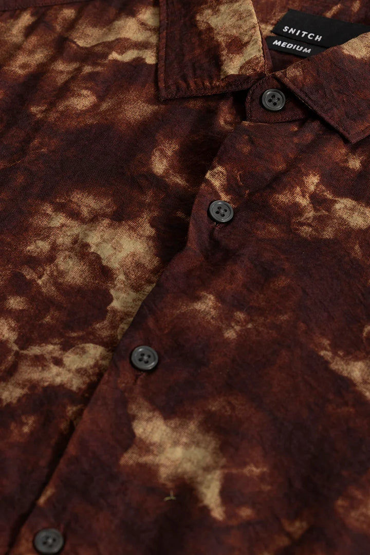 EmberFlow Abstract Brown Shirt