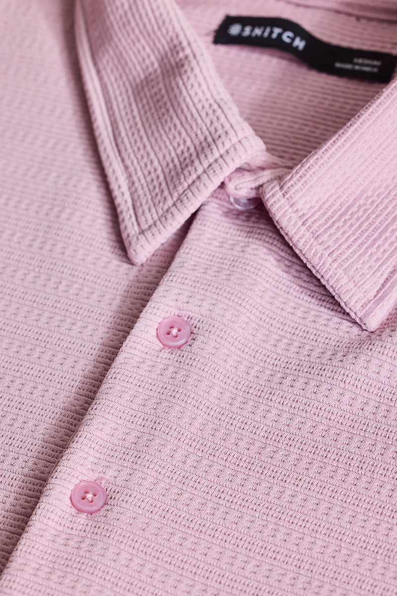 Light Pink Textured Polo T-Shirt