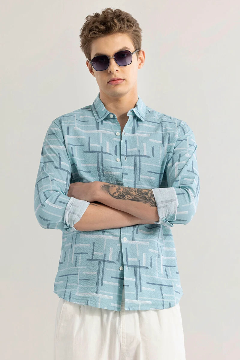 Azuregrid Abstract Blue Shirt